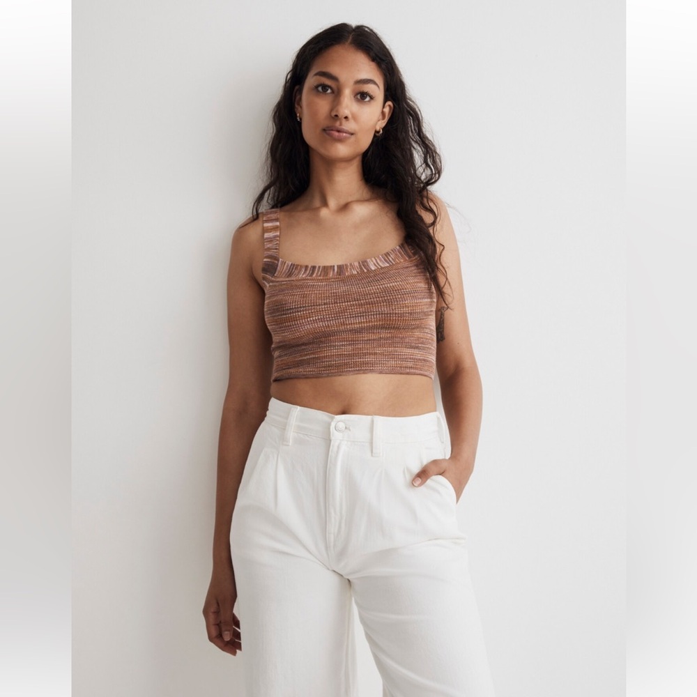 Madewell Space-dyed Tie-back Crop Sweater Tank
